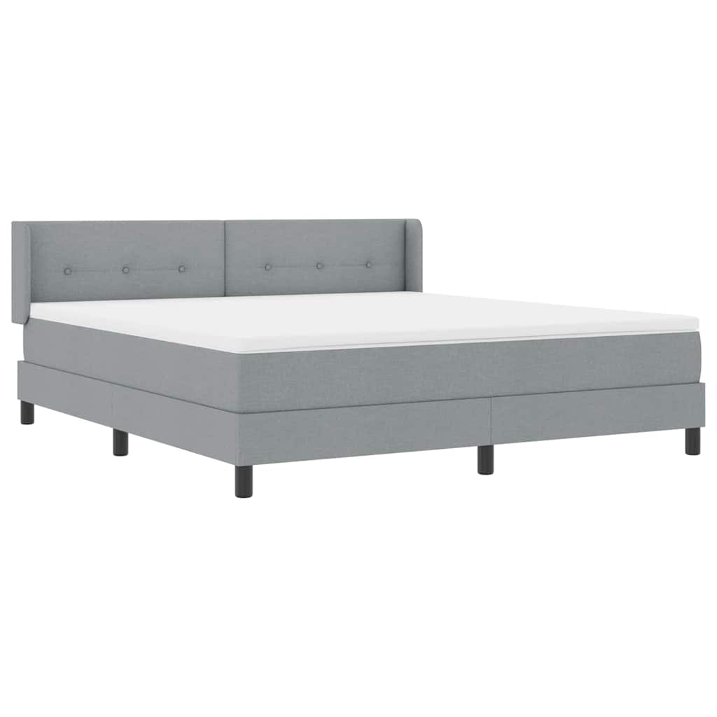 Krevet s opruga kutije Svijetlo siva 200 x 180 cm tkanina