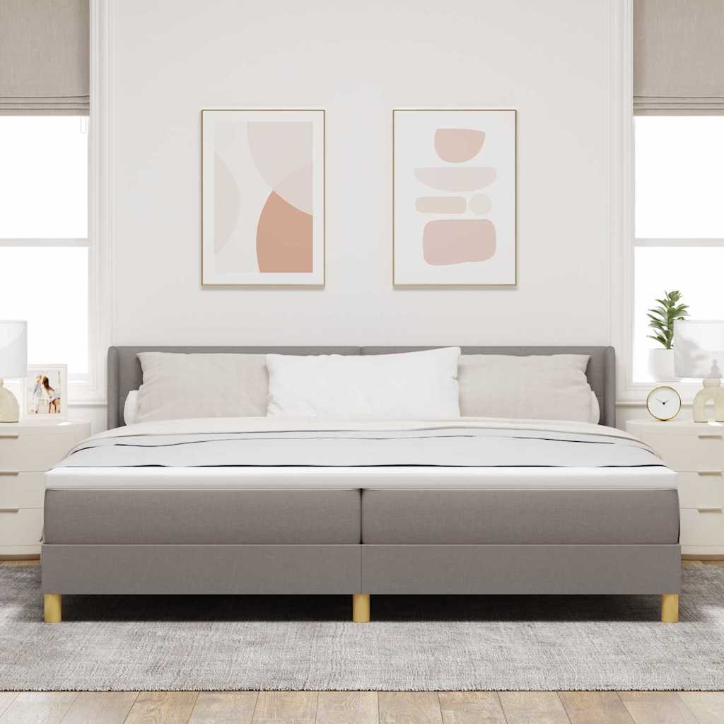 Krevet s opruga kutije Sivo-smeđa 200 x 200 cm tkanina