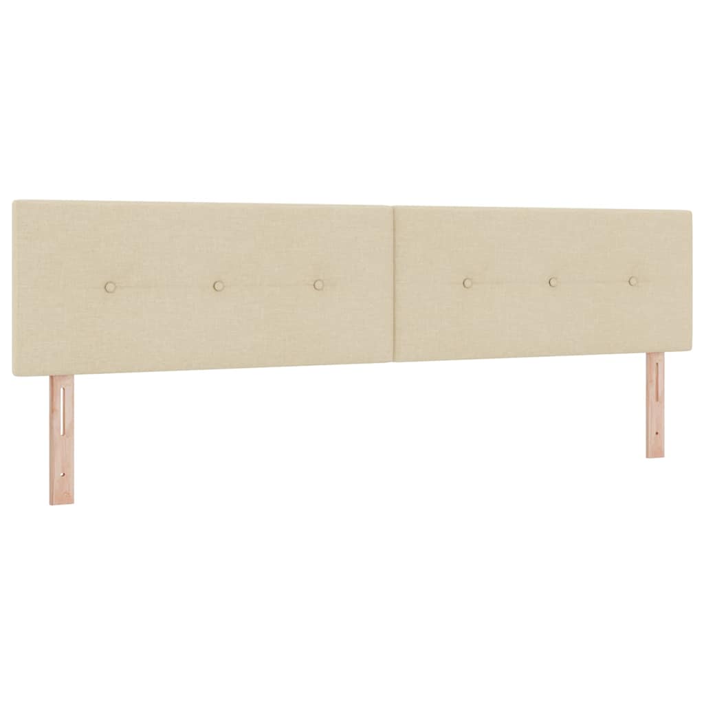 Krevet s opruga kutije s uzglavljem Krema 200 x 200 cm tkanina