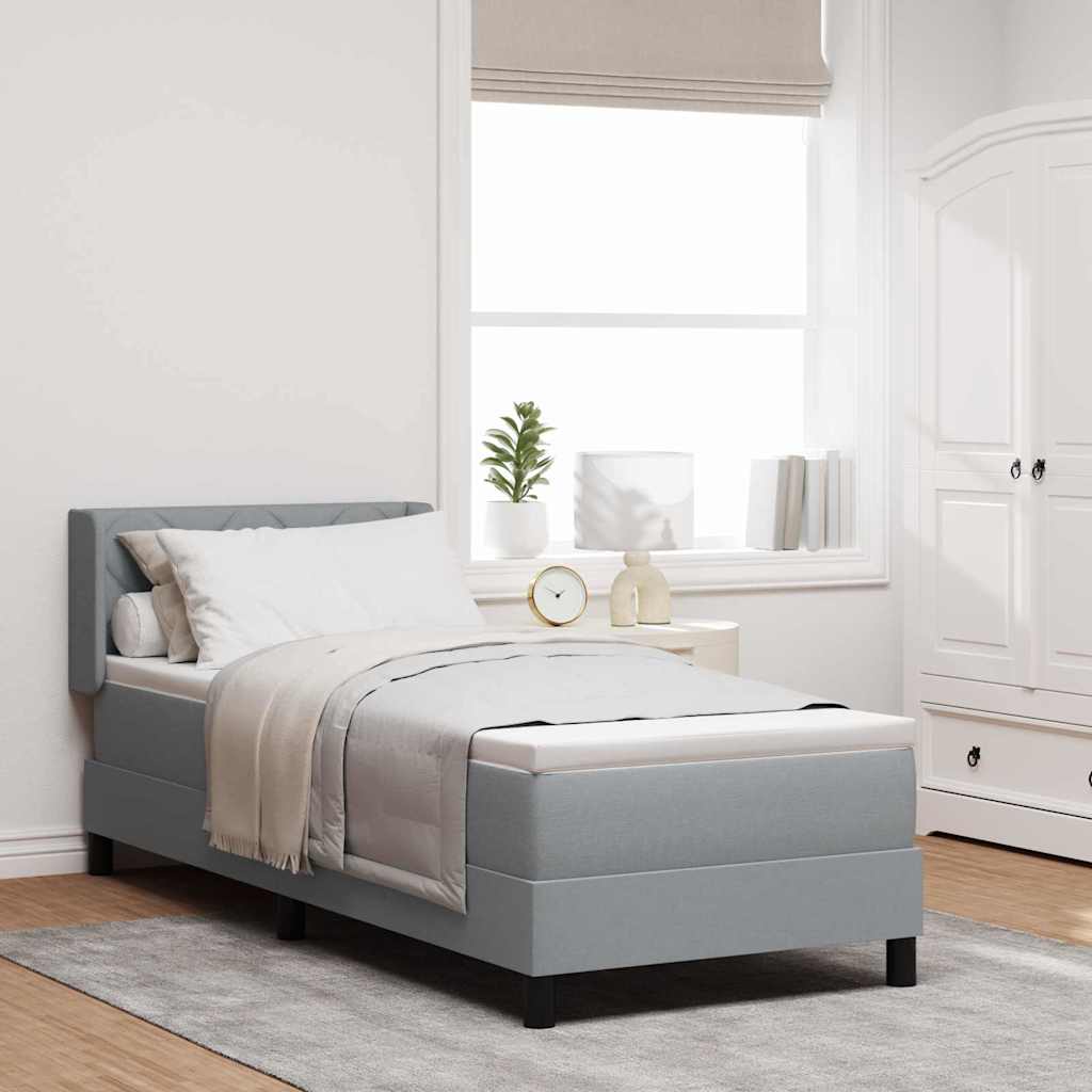 Krevet s opruga kutije Svijetlo siva 200 x 80 cm tkanina