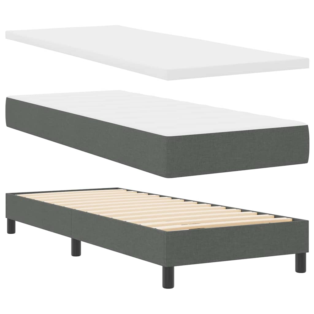 Krevet s opruga kutije Tamno siva 200 x 80 cm tkanina