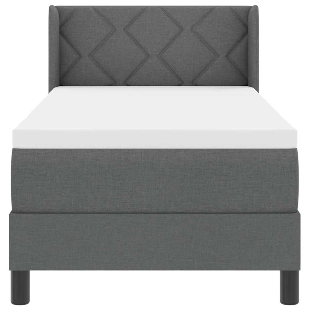 Krevet s opruga kutije Tamno siva 200 x 80 cm tkanina