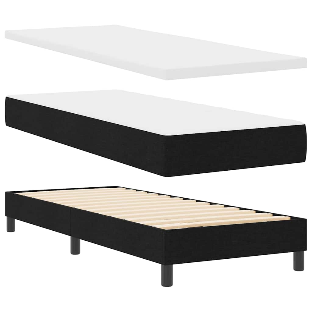 Krevet s opruga kutije s uzglavljem Crna 200 x 80 cm tkanina