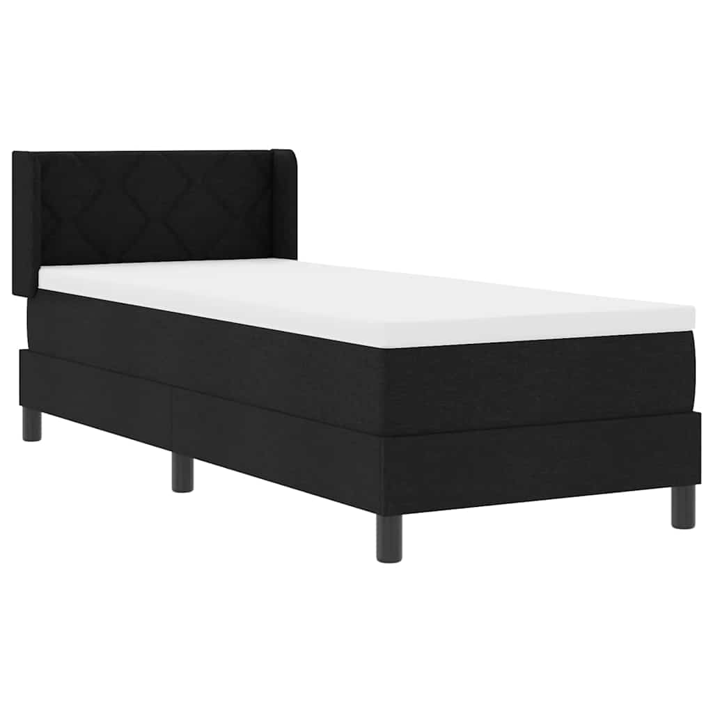 Krevet s opruga kutije s uzglavljem Crna 200 x 80 cm tkanina
