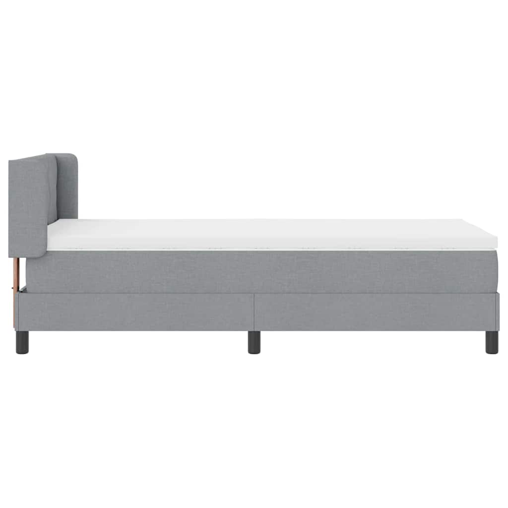 Krevet s opruga kutije Svijetlo siva 190 x 90 cm tkanina