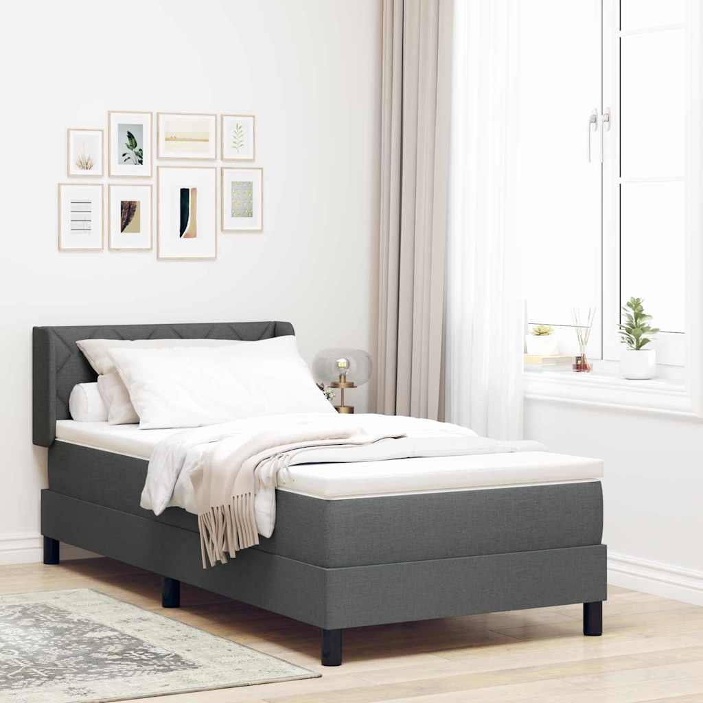 Krevet s opruga kutije Tamno siva 200 x 90 cm tkanina
