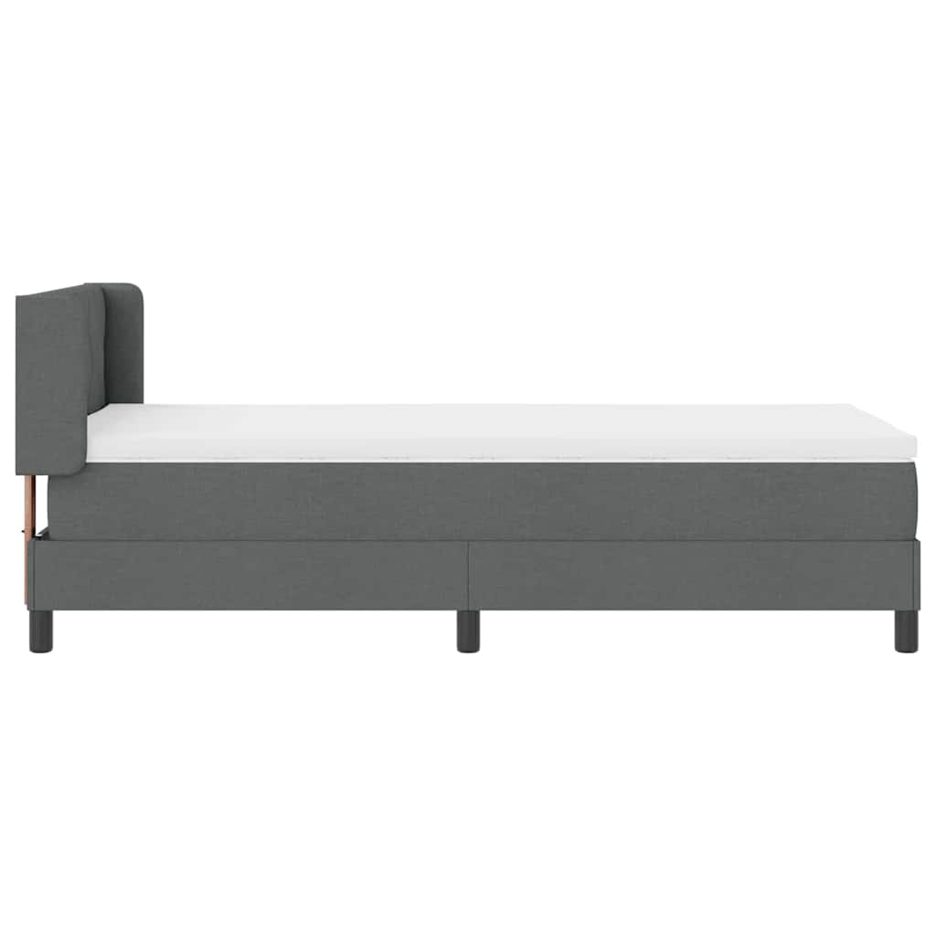 Krevet s opruga kutije Tamno siva 200 x 90 cm tkanina
