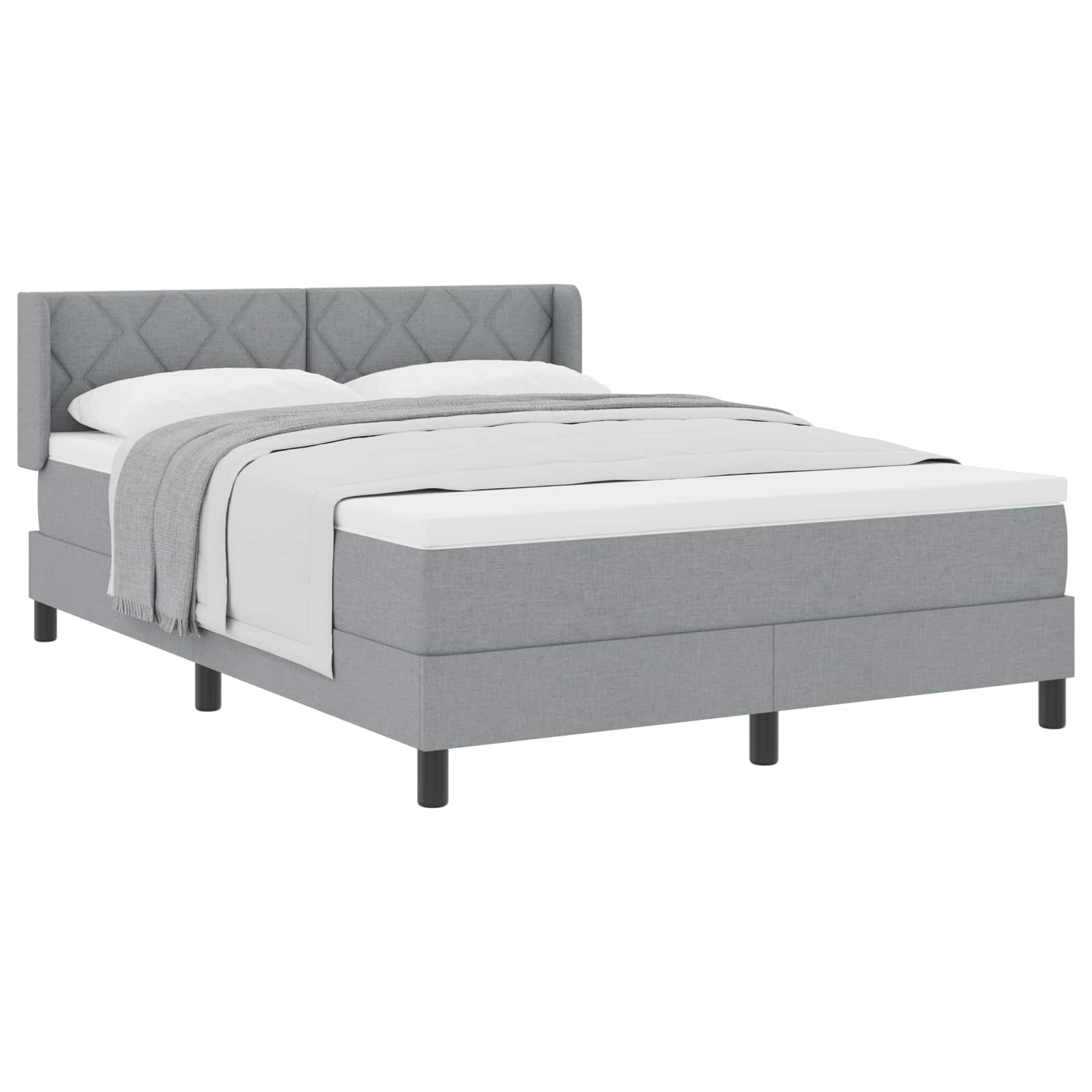 Krevet s opruga kutije Svijetlo siva 200 x 160 cm tkanina