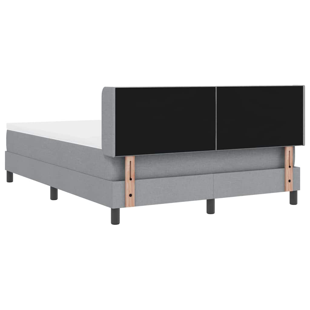 Krevet s opruga kutije Svijetlo siva 200 x 160 cm tkanina