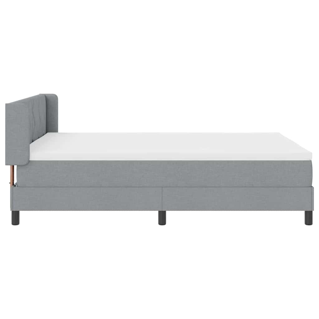 Krevet s opruga kutije Svijetlo siva 200 x 160 cm tkanina
