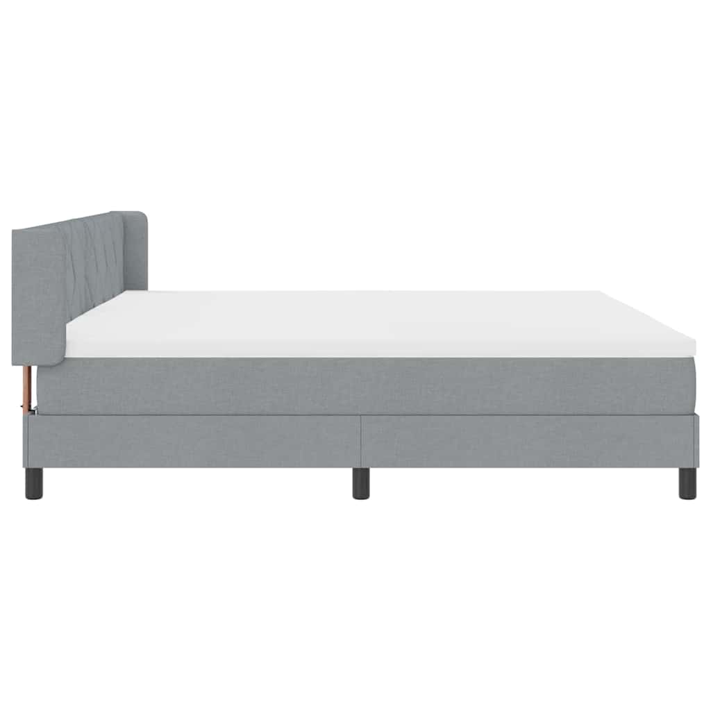 Krevet s opruga kutije Svijetlo siva 200 x 200 cm tkanina