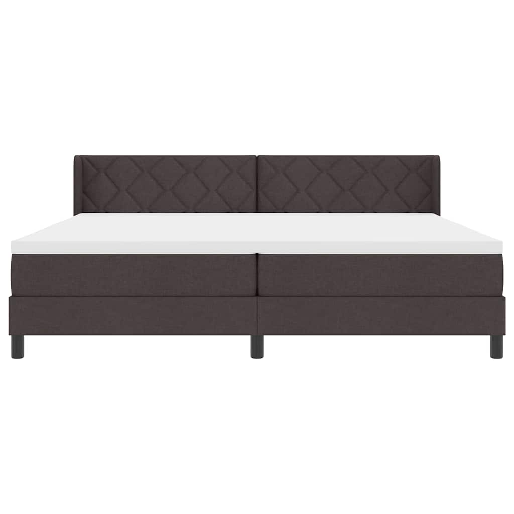 Krevet s opruga kutije Tamno smeđa 200 x 200 cm tkanina