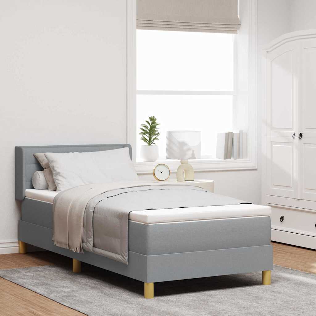 Krevet s opruga kutije Svijetlo siva 200 x 80 cm tkanina