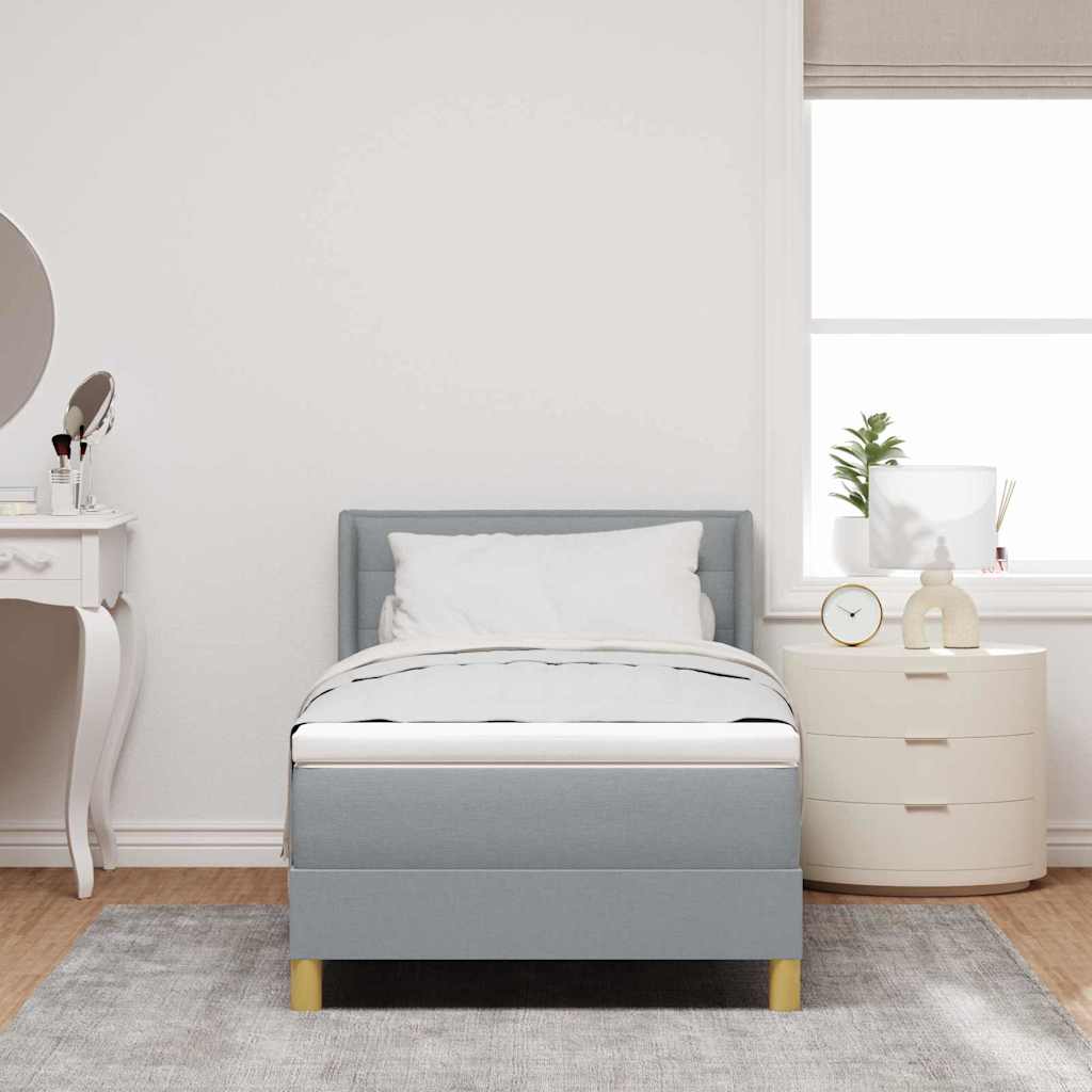 Krevet s opruga kutije Svijetlo siva 200 x 80 cm tkanina