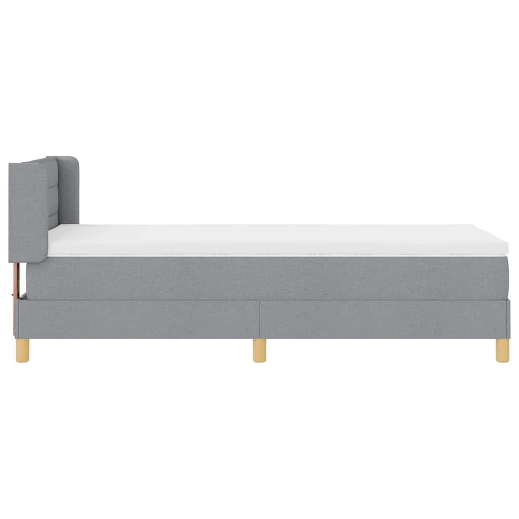 Krevet s opruga kutije Svijetlo siva 200 x 80 cm tkanina