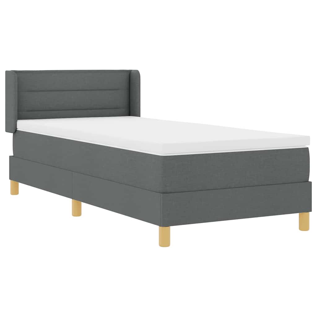 Krevet s opruga kutije Tamno siva 200 x 80 cm tkanina