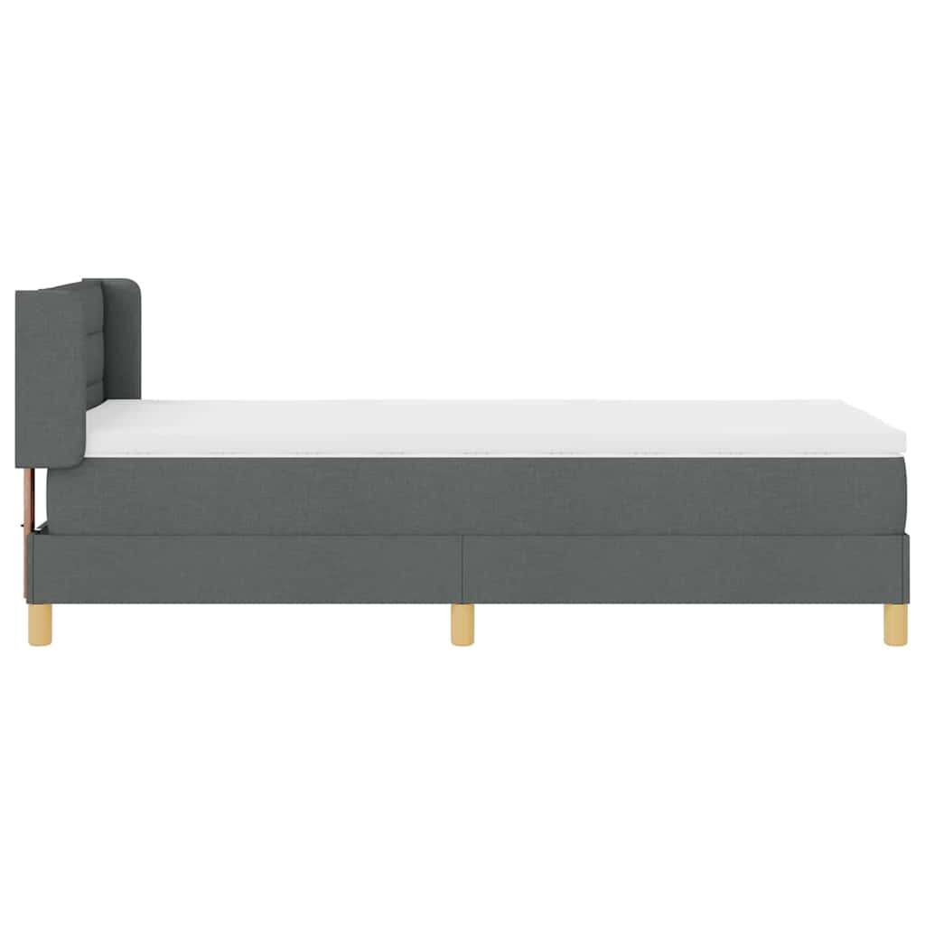 Krevet s opruga kutije Tamno siva 200 x 80 cm tkanina
