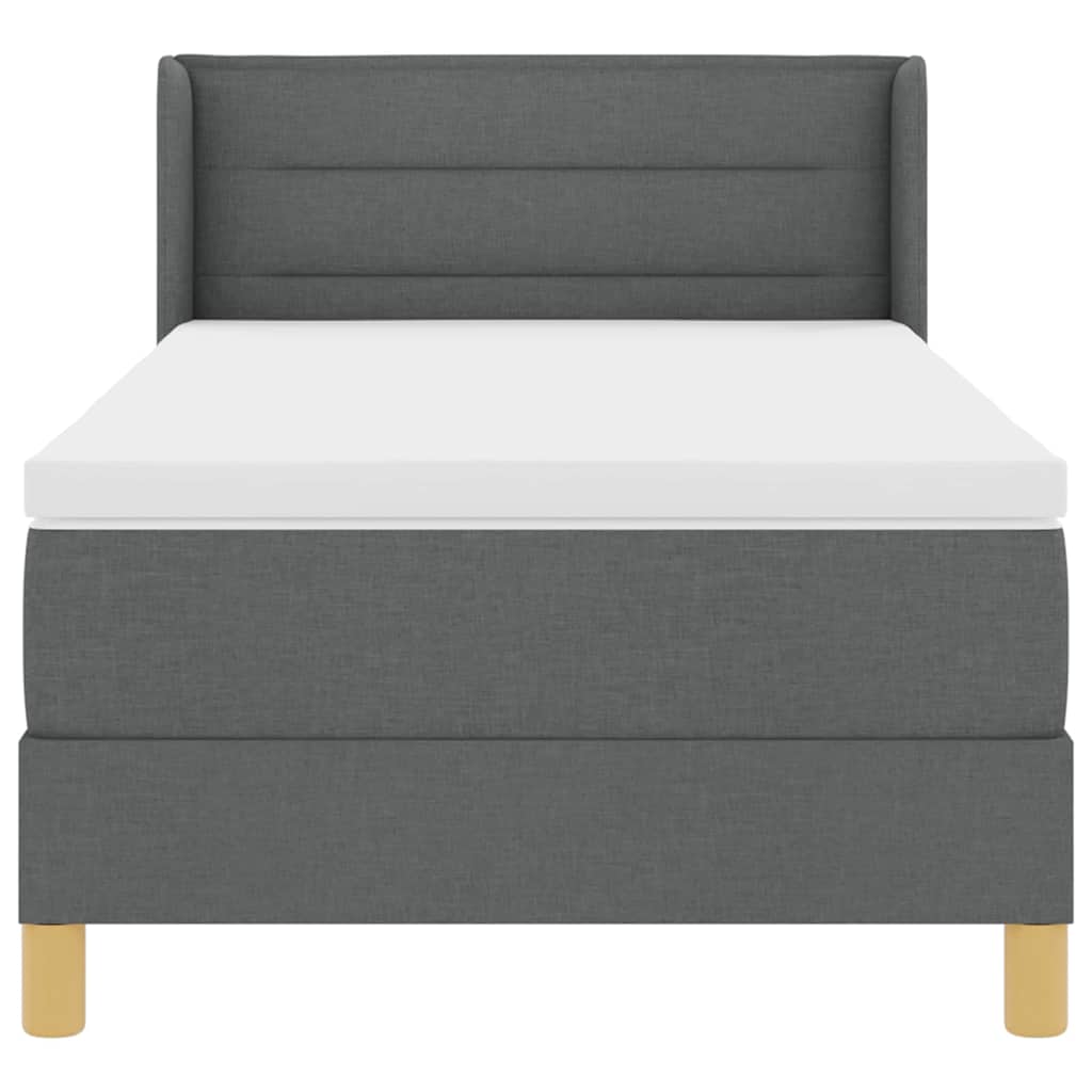 Krevet s opruga kutije Tamno siva 200 x 90 cm tkanina