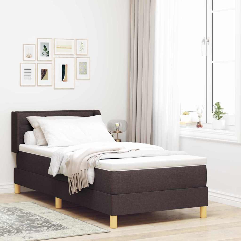 Krevet s opruga kutije Tamno smeđa 200 x 90 cm tkanina