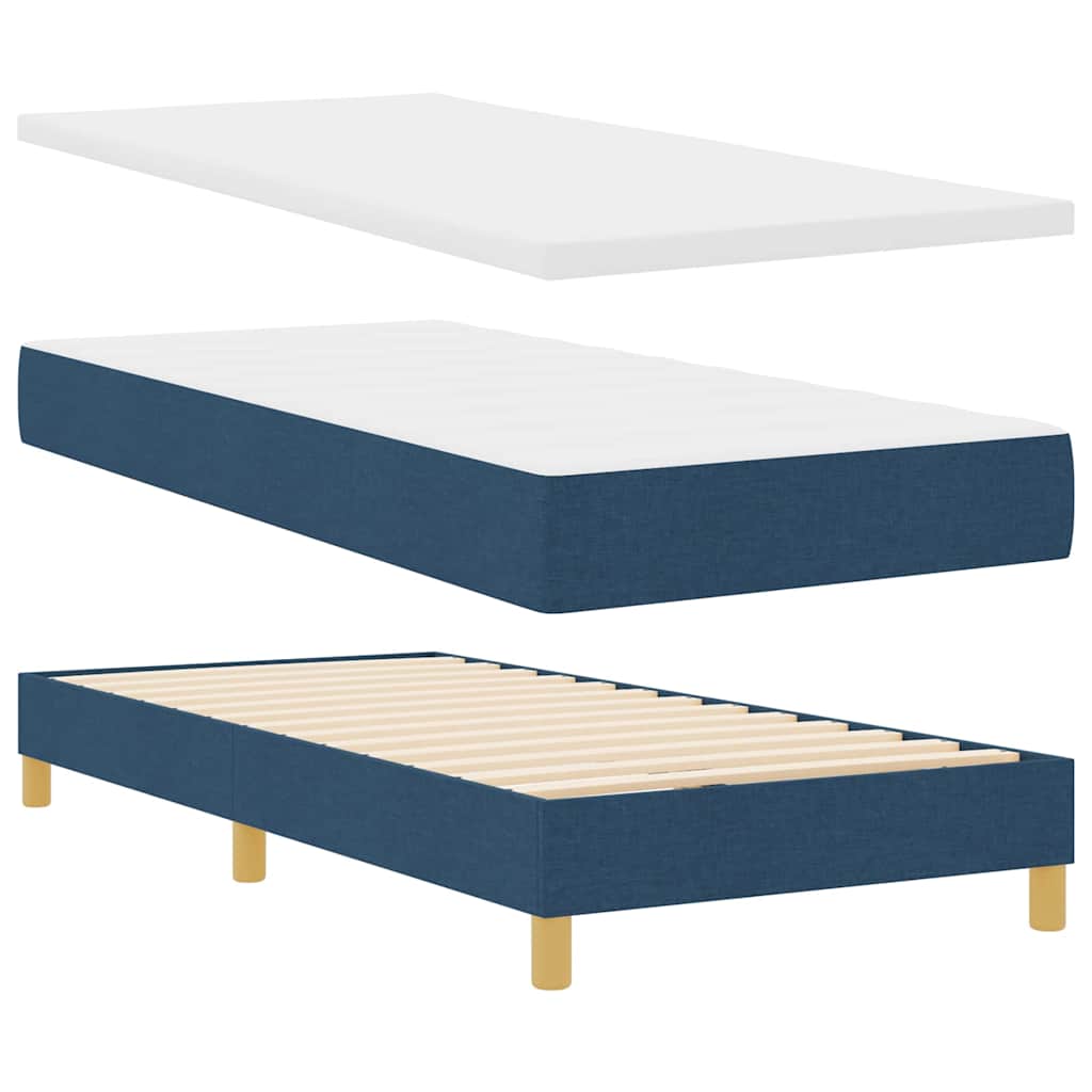 Krevet s opruga kutije s madracem Plava 200 x 90 cm tkanina