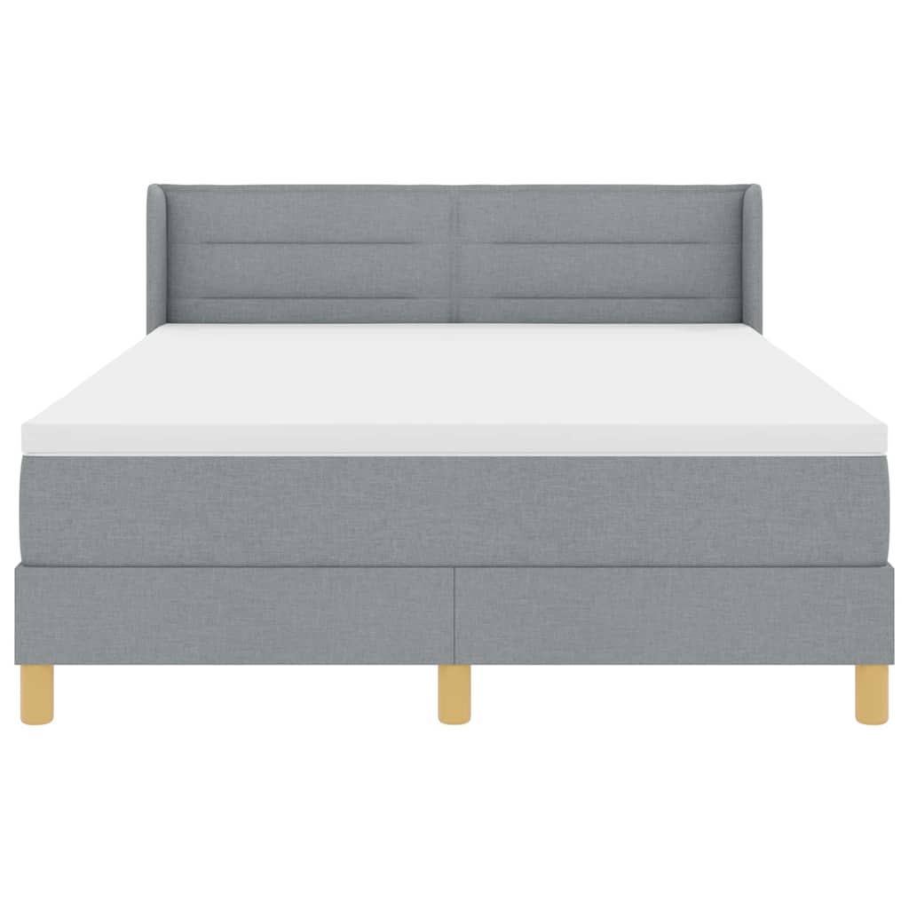 Krevet s opruga kutije Svijetlo siva 200 x 140 cm tkanina