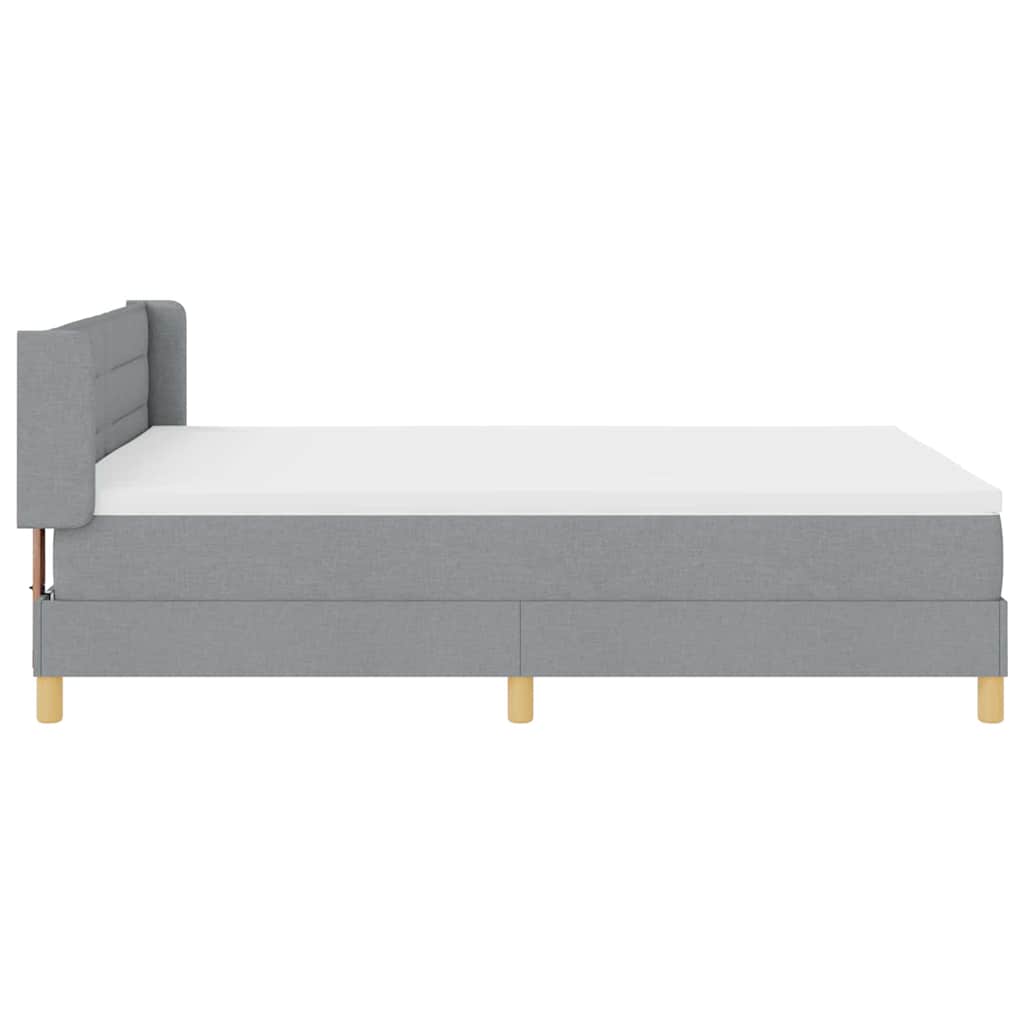Krevet s opruga kutije Svijetlo siva 200 x 140 cm tkanina