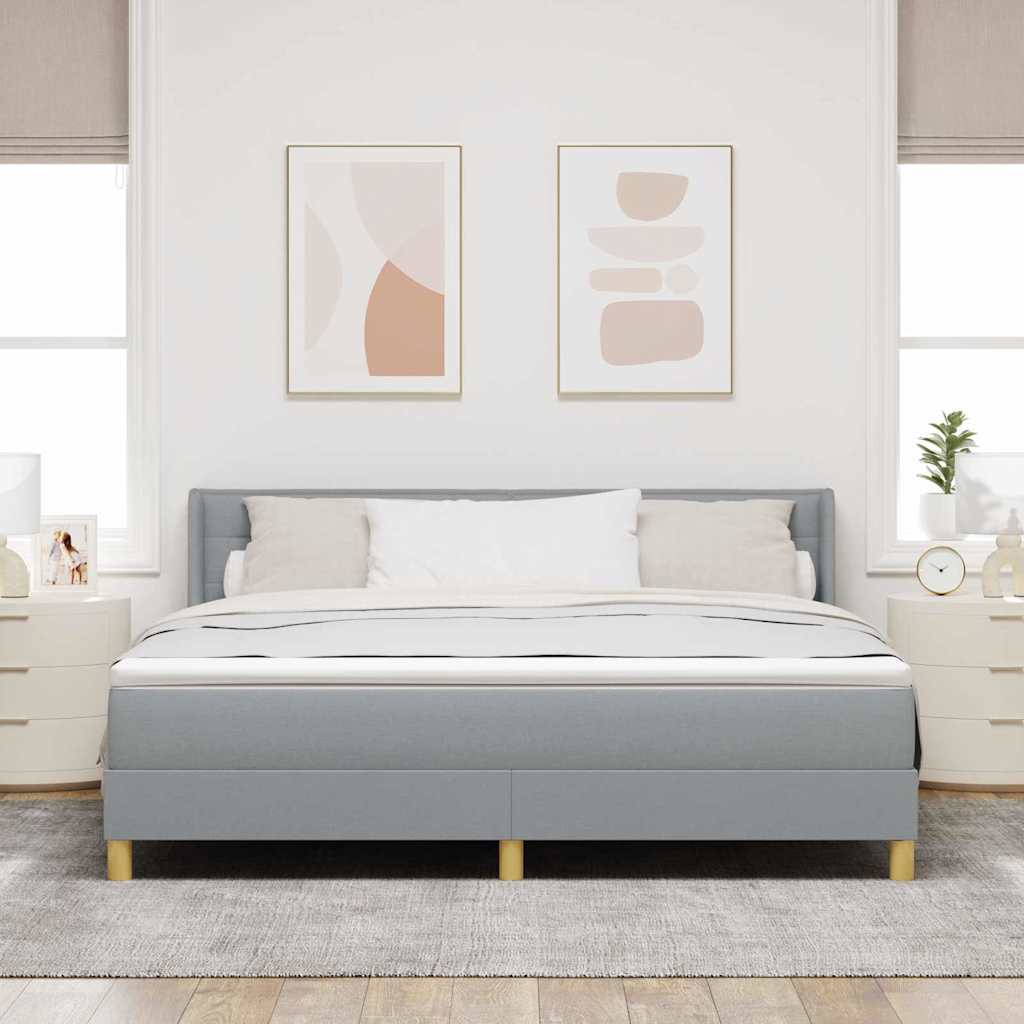Krevet s opruga kutije Svijetlo siva 200 x 180 cm tkanina