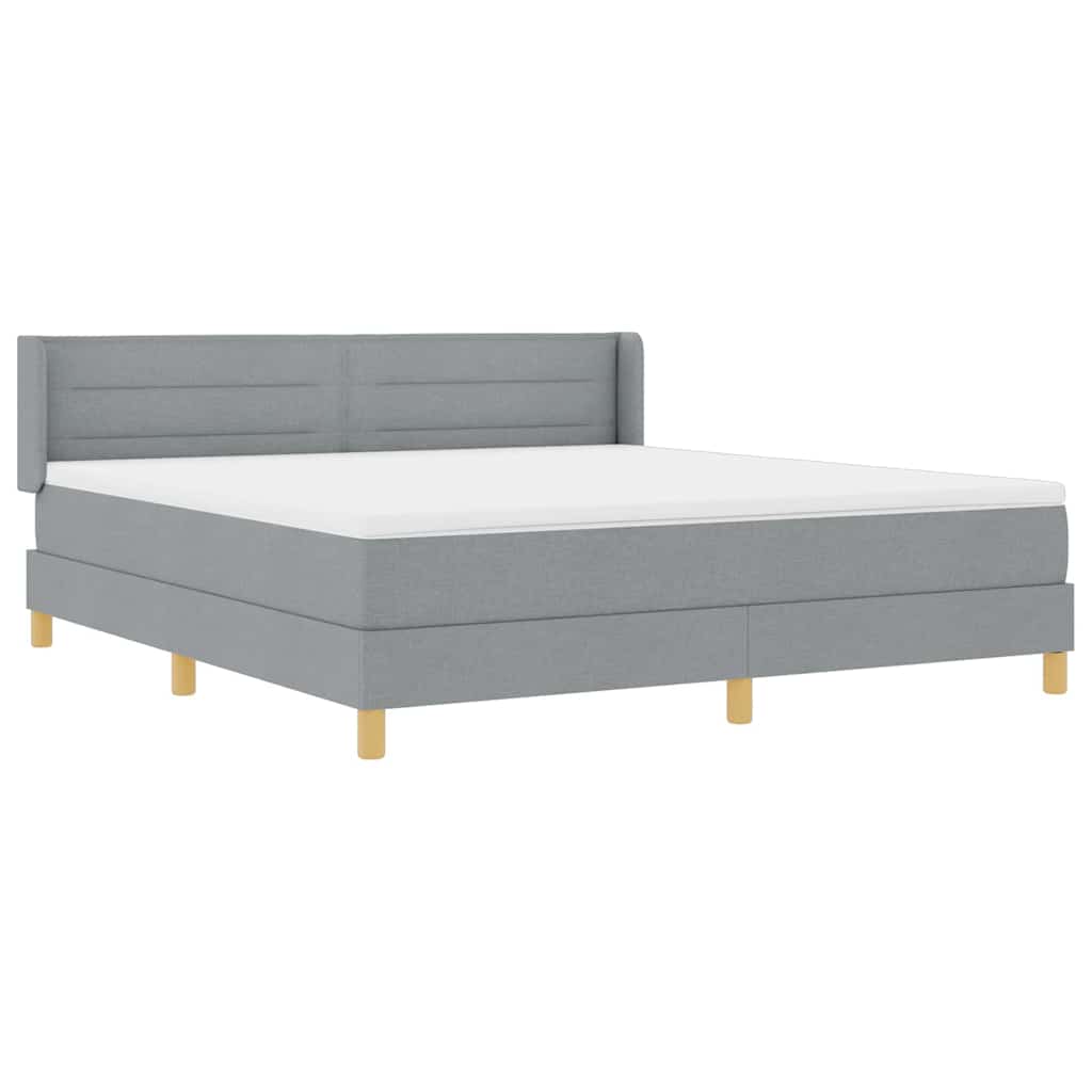 Krevet s opruga kutije Svijetlo siva 200 x 180 cm tkanina