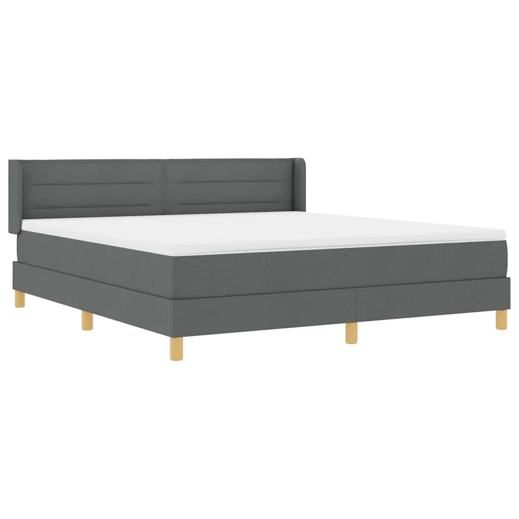 Krevet s opruga kutije Tamno siva 200 x 180 cm tkanina