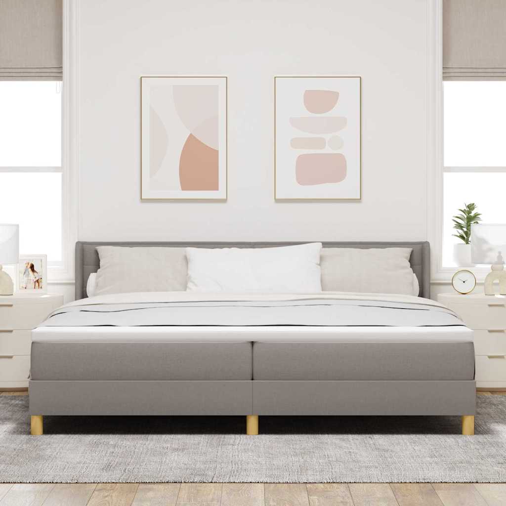 Krevet s opruga kutije Sivo-smeđa 200 x 200 cm tkanina