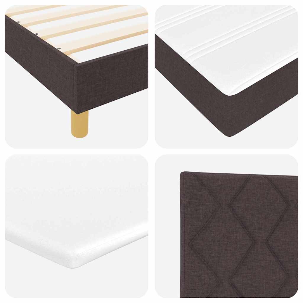 Krevet s opruga kutije Tamno smeđa 190 x 90 cm tkanina
