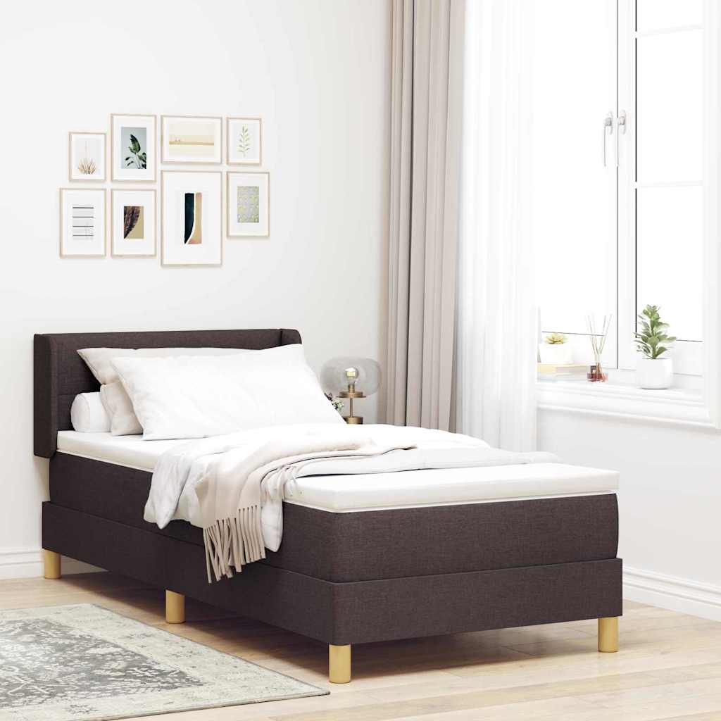 Krevet s opruga kutije Tamno smeđa 200 x 90 cm tkanina