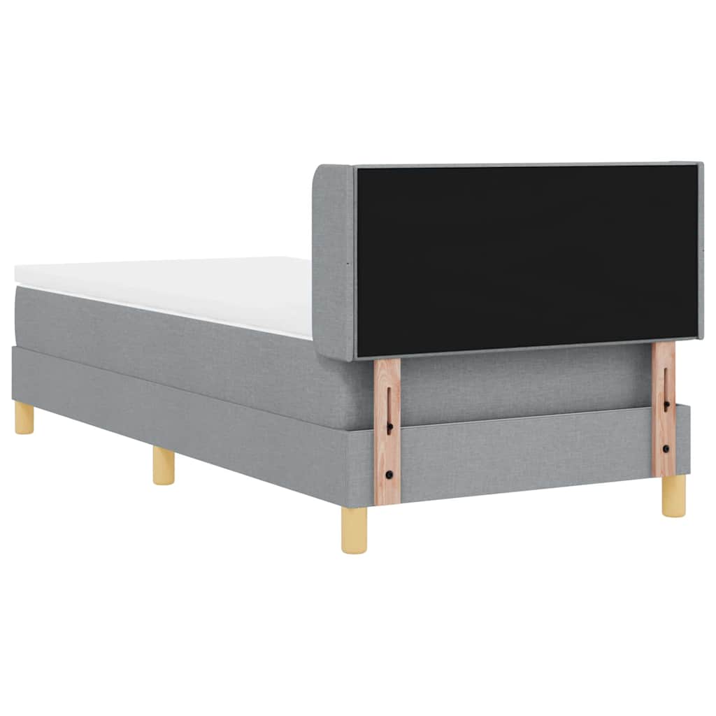 Krevet s opruga kutije Svijetlo siva 200 x 100 cm tkanina