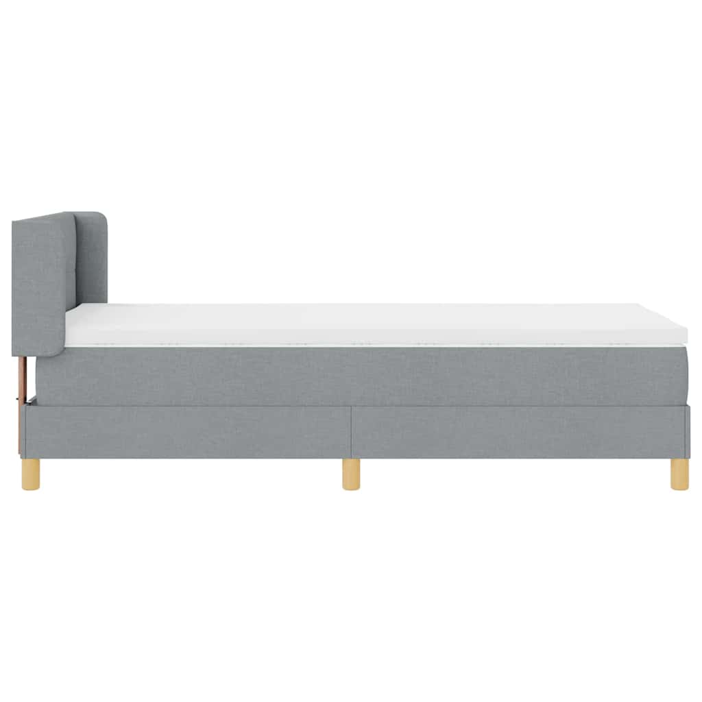 Krevet s opruga kutije Svijetlo siva 200 x 100 cm tkanina