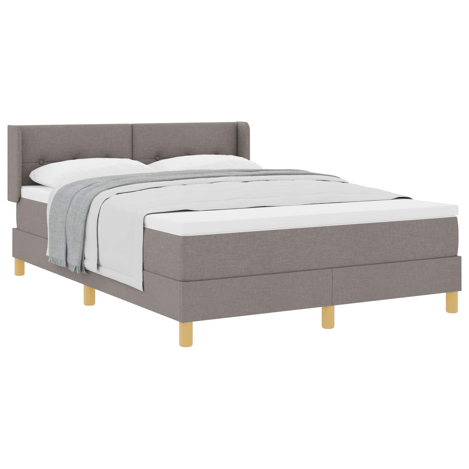 Krevet s opruga kutije Sivo-smeđa 190 x 140 cm tkanina