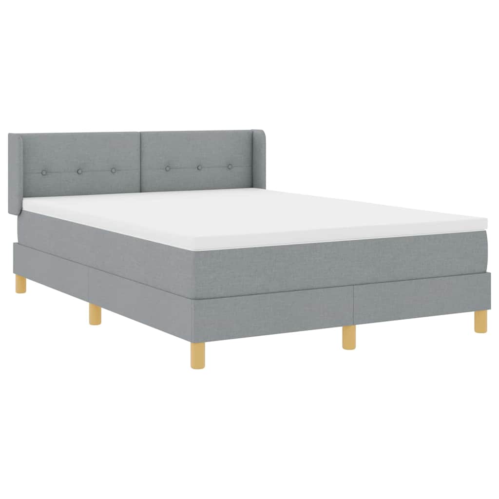 Krevet s opruga kutije Svijetlo siva 200 x 140 cm tkanina