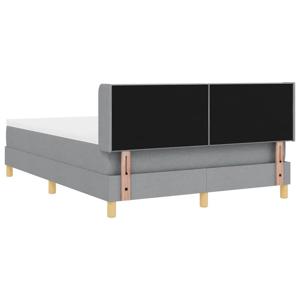 Krevet s opruga kutije Svijetlo siva 200 x 140 cm tkanina