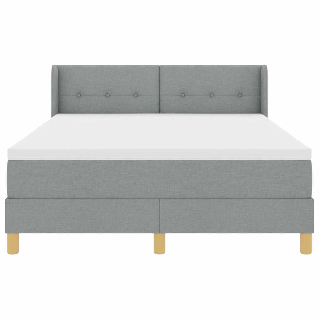 Krevet s opruga kutije Svijetlo siva 200 x 140 cm tkanina
