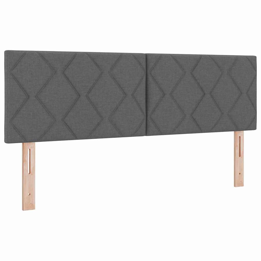 Krevet s opruga kutije Tamno siva 200 x 140 cm tkanina