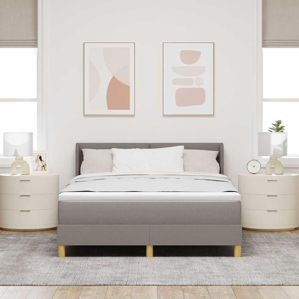 Krevet s opruga kutije Sivo-smeđa 200 x 140 cm tkanina