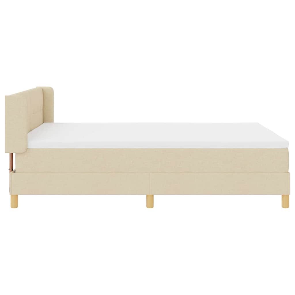 Krevet s opruga kutije s jastukom Krema 200 x 140 cm tkanina