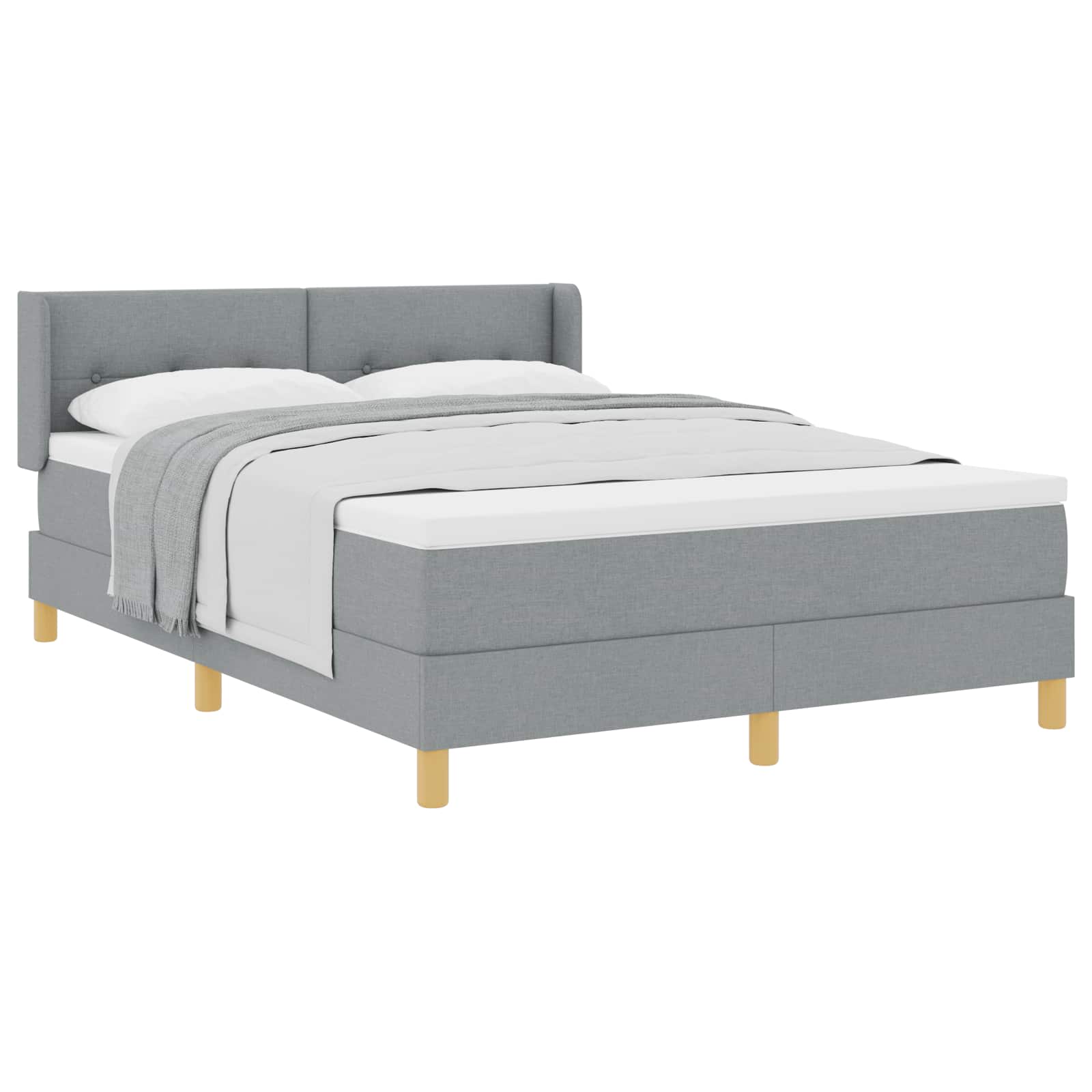Krevet s opruga kutije Svijetlo siva 200 x 160 cm tkanina