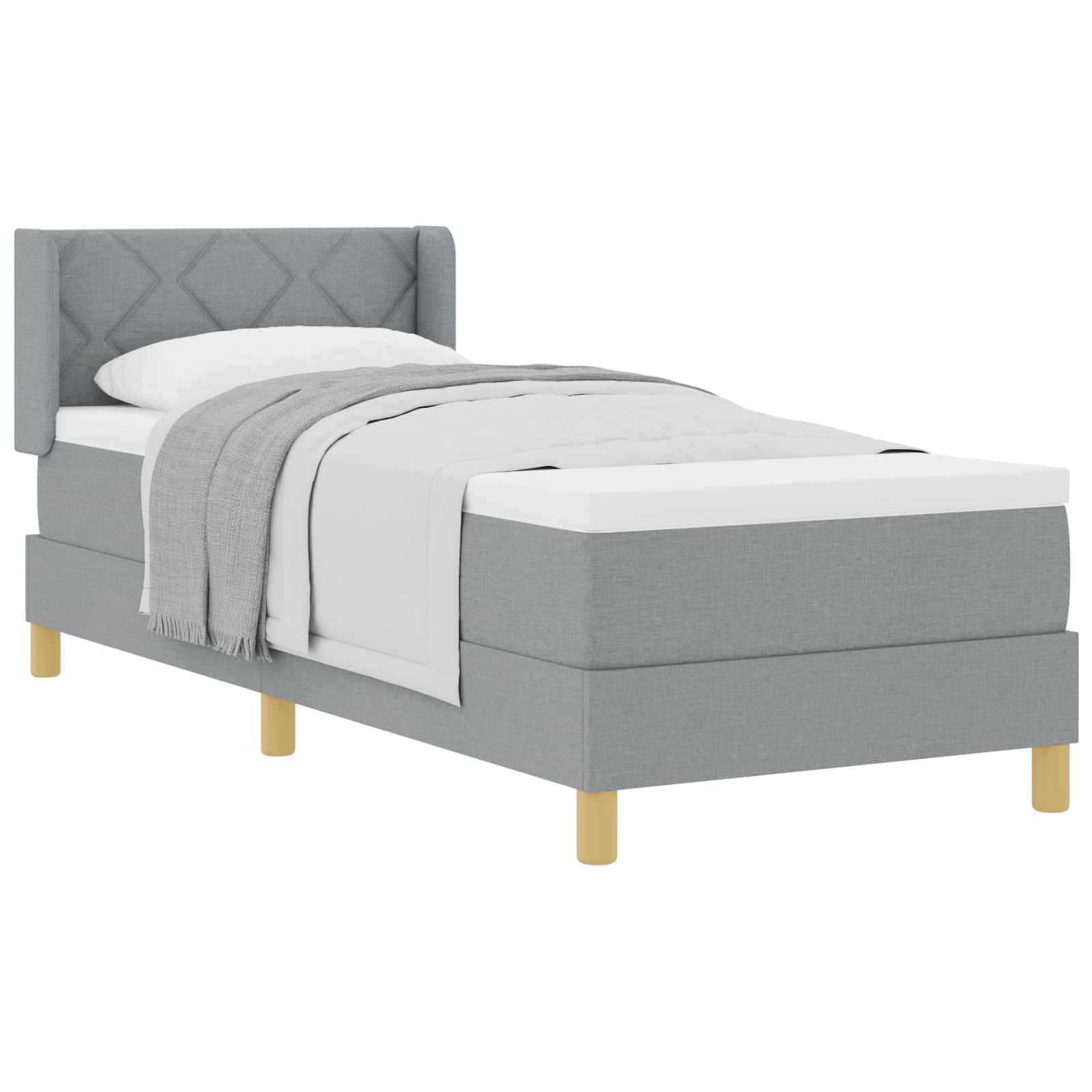 Krevet s opruga kutije Svijetlo siva 200 x 80 cm tkanina