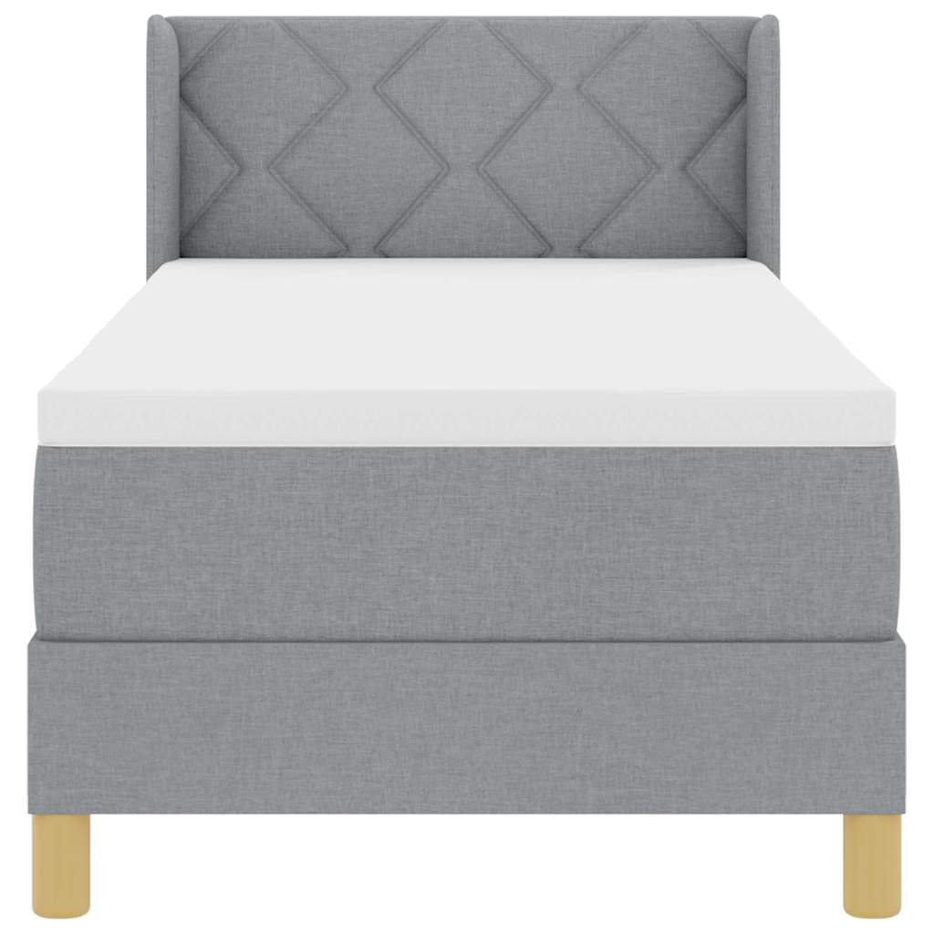 Krevet s opruga kutije Svijetlo siva 200 x 80 cm tkanina