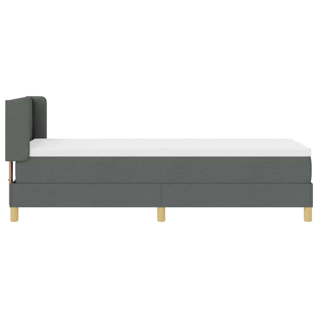 Krevet s opruga kutije Tamno siva 200 x 80 cm tkanina