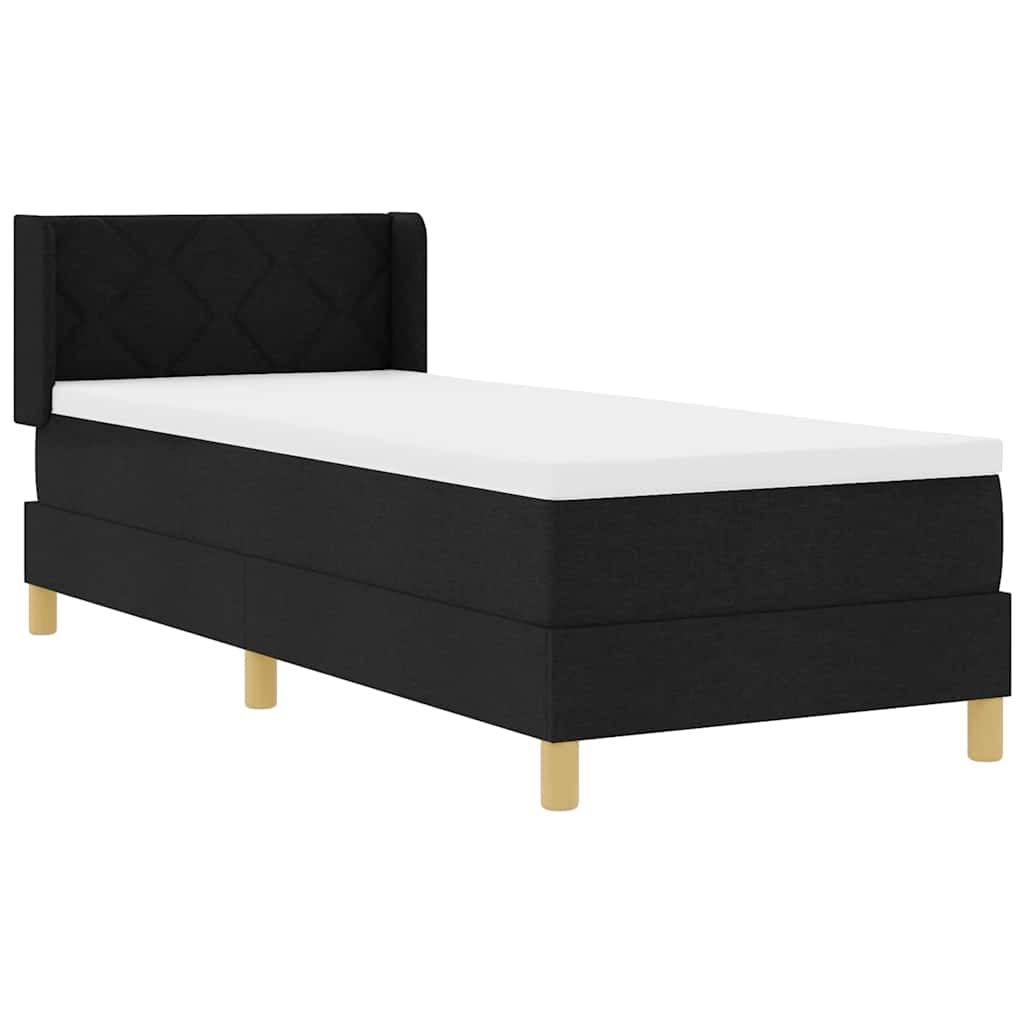 Krevet s opruga kutije s uzglavljem Crna 200 x 80 cm tkanina