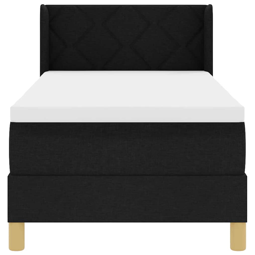 Krevet s opruga kutije s uzglavljem Crna 200 x 80 cm tkanina
