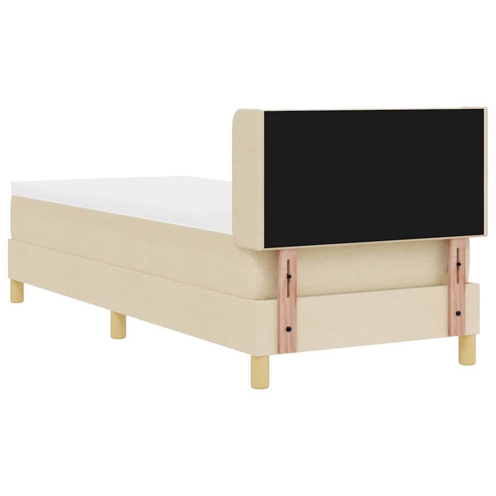 Krevet s opruga kutije s uzglavljem Krema 200 x 80 cm tkanina