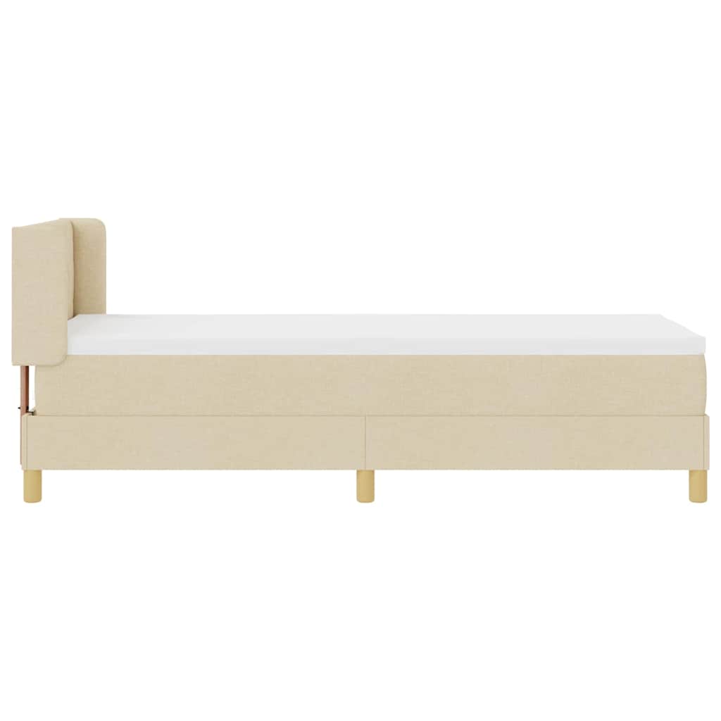 Krevet s opruga kutije s uzglavljem Krema 200 x 80 cm tkanina