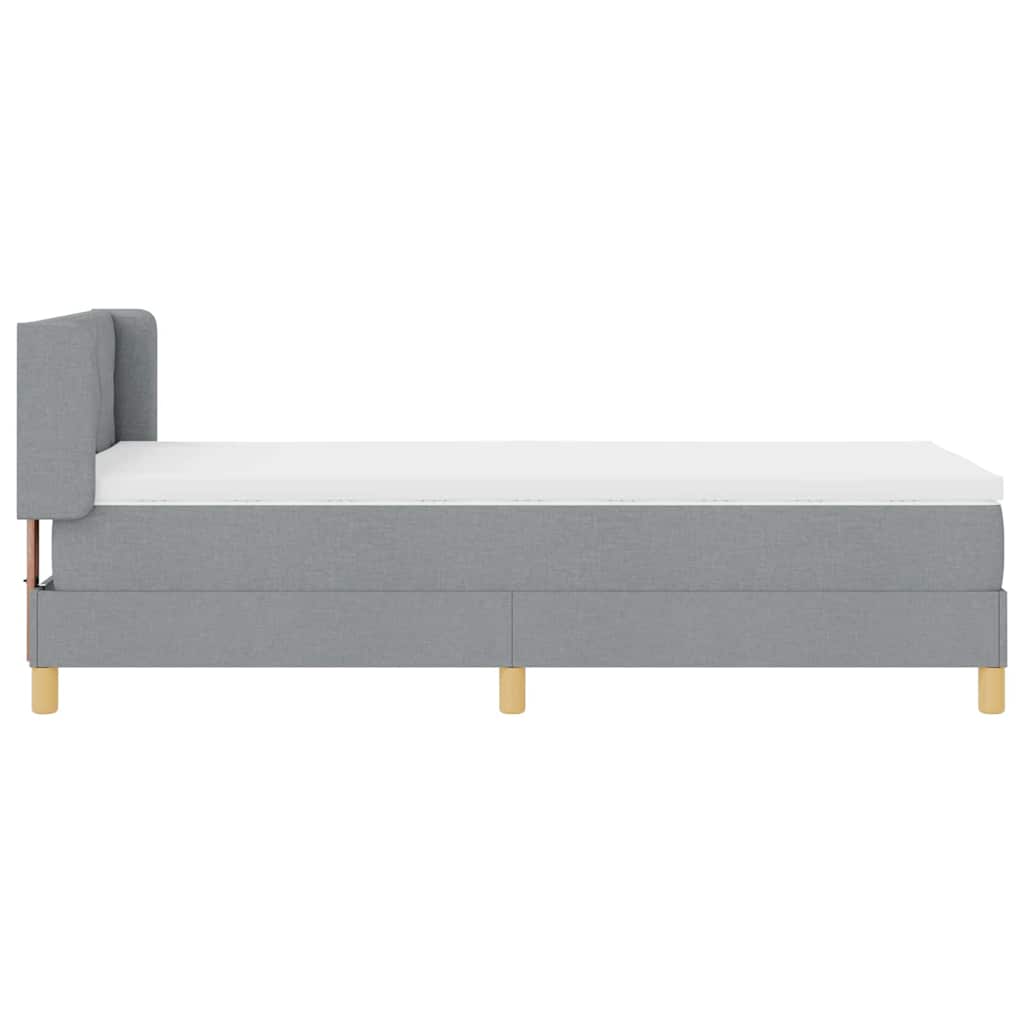 Krevet s opruga kutije Svijetlo siva 200 x 90 cm tkanina